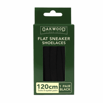Flat Sneaker Shoelace Black 120cm 1PR
