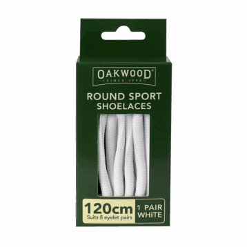 Round Sport Shoelace White 120cm 1PR